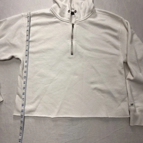 Abercrombie & Fitch Y2K Quarter Zip Jacket Cozy White Women's Medium Long Sleeve - Picture 8 of 10